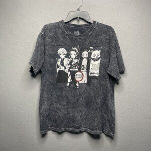 Demon Slayer Tanjiro Nezuko Zenitsu Hashibira Acid Wash Shirt Size L